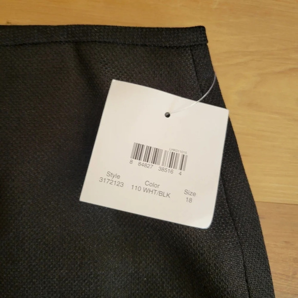 NWT SAG HARBOR SUIT Black Pencil Skirt Lined Modest Textured Size 18 - Picture 4 of 8